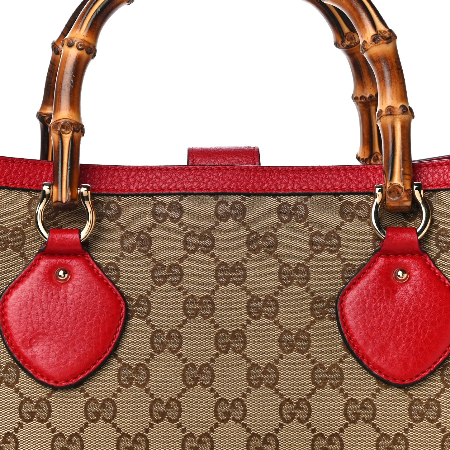 Monogram Medium Diana Bamboo Top Handle Tote Red