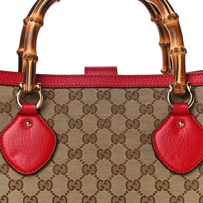 Gucci Monogram Medium Diana Bamboo Top Handle Tote Red 8 of 10