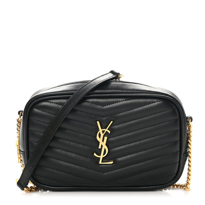 Saint Laurent Calfskin Matelasse Monogram Mini Lou Camera Bag Black 1 of 11