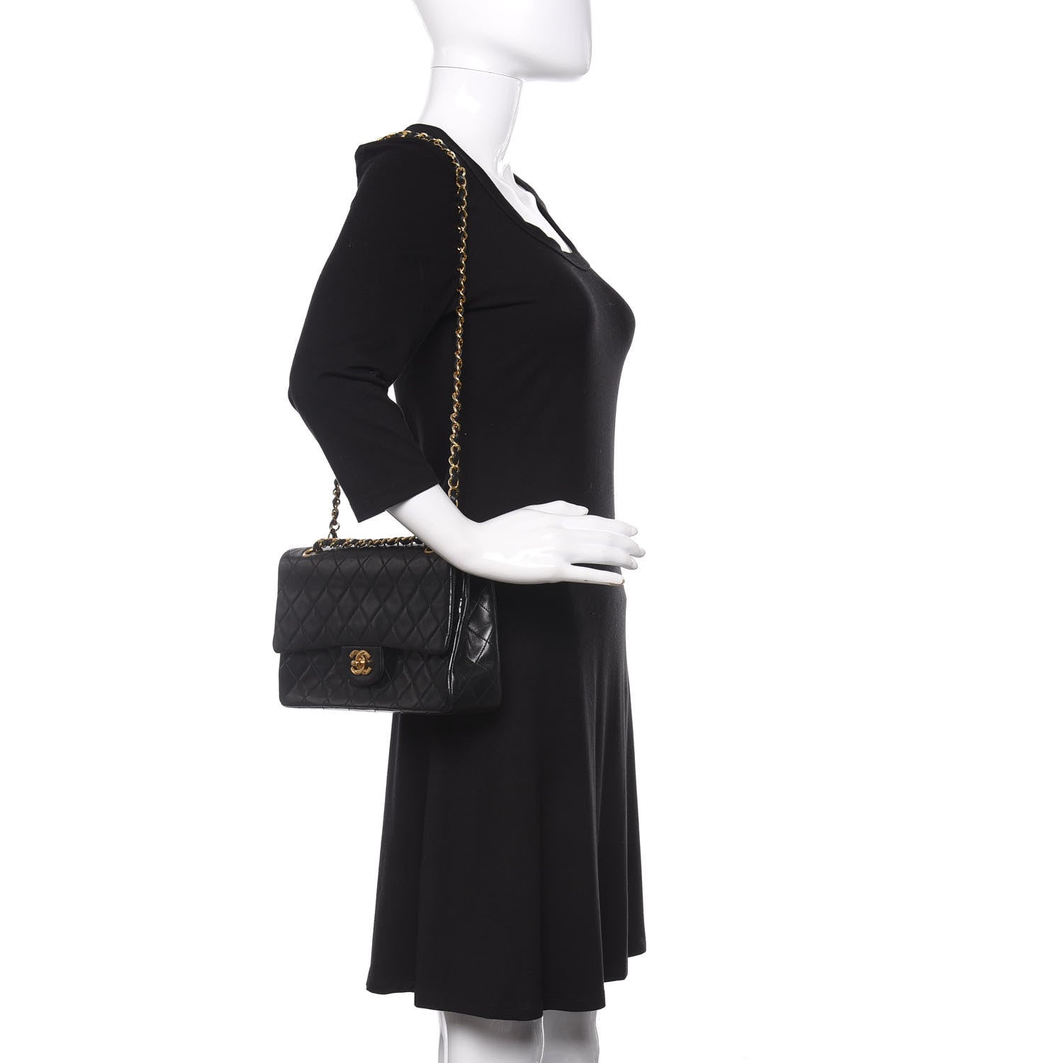 Chanel Lambskin Quilted Medium Double Flap Black 2 of 11