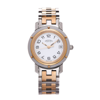 Hermes Stainless Steel 24mm Clipper Quartz Watch Gold 1 of 8