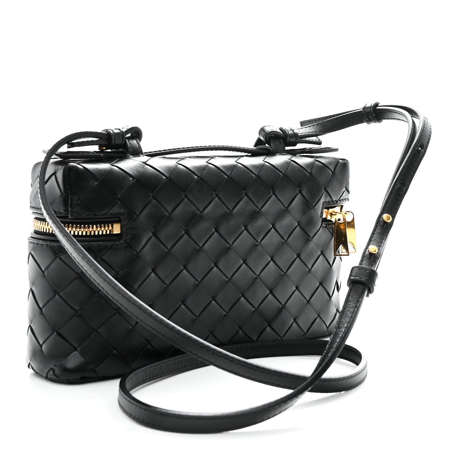 Bottega Veneta Calfskin Intrecciato Bang Bang Vanity Case Black 4 of 19