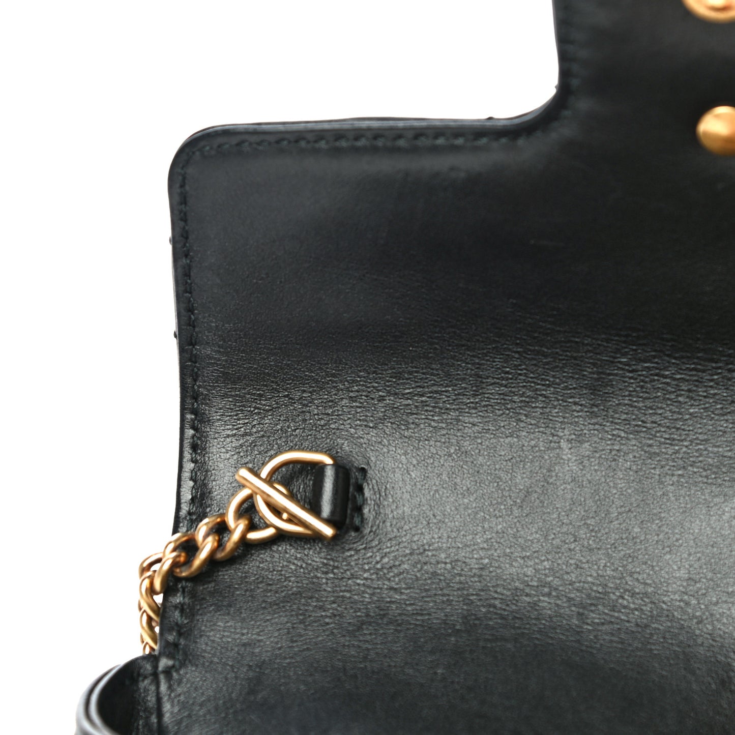 Calfskin Matelasse Super Mini GG Marmont Shoulder Bag Black
