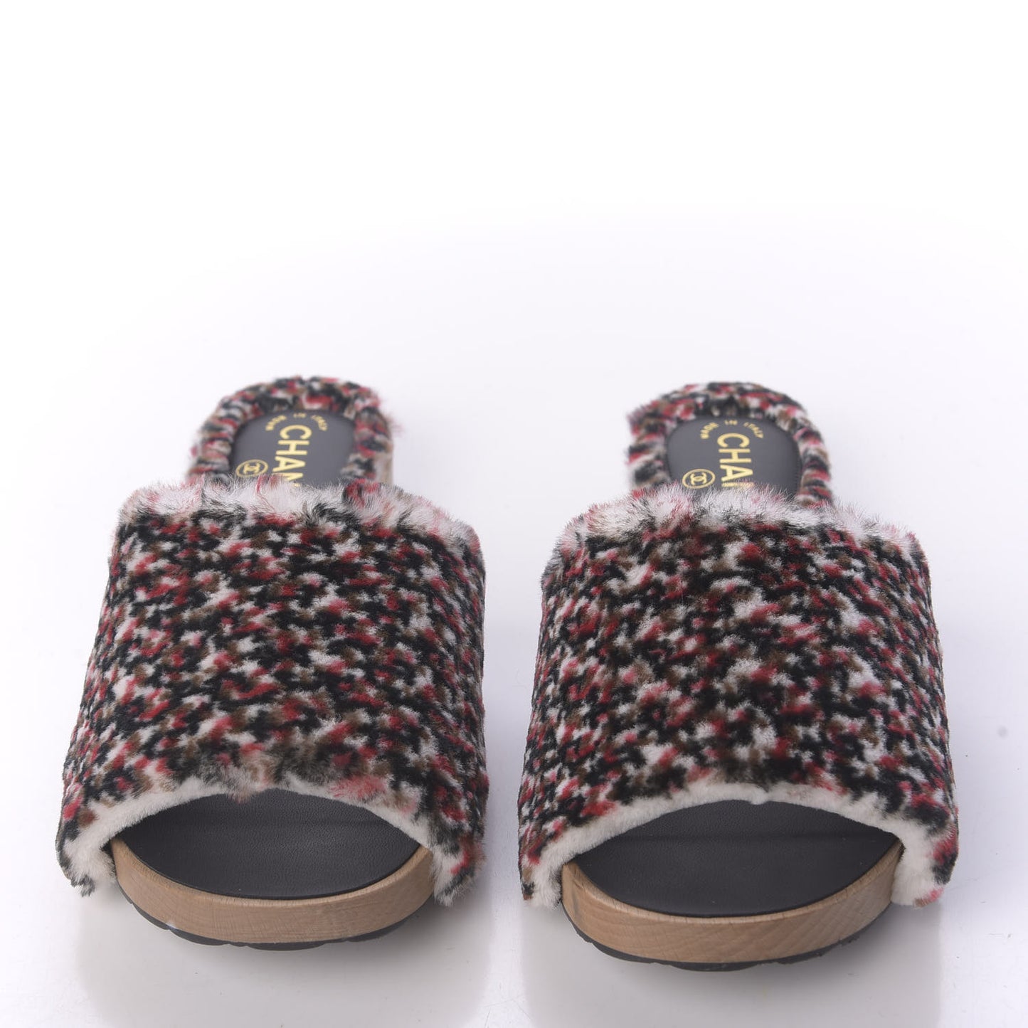 Orylag Lambskin Flat Mules 39 Red Black White