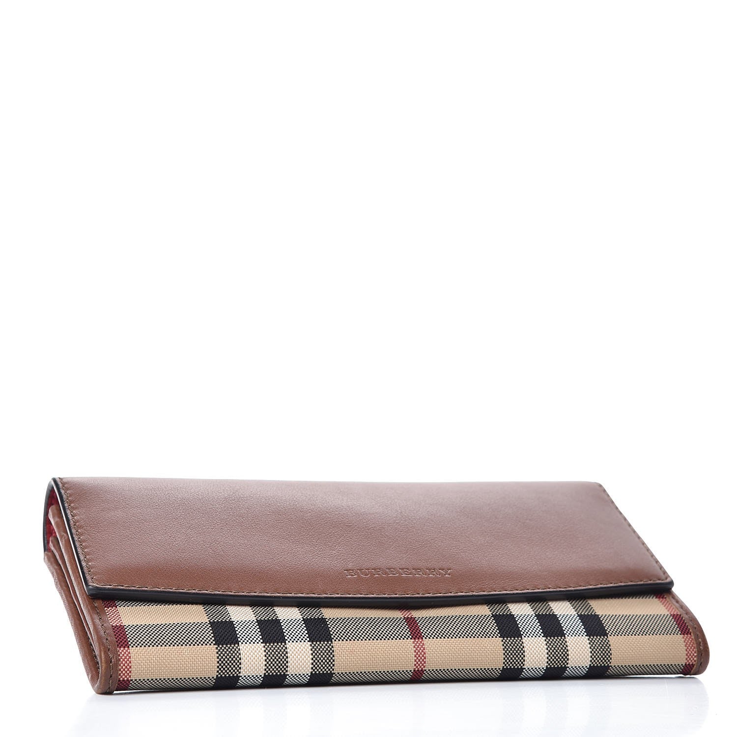 Burberry Grainy Calfskin House Check Continental Wallet Tan 3 of 9