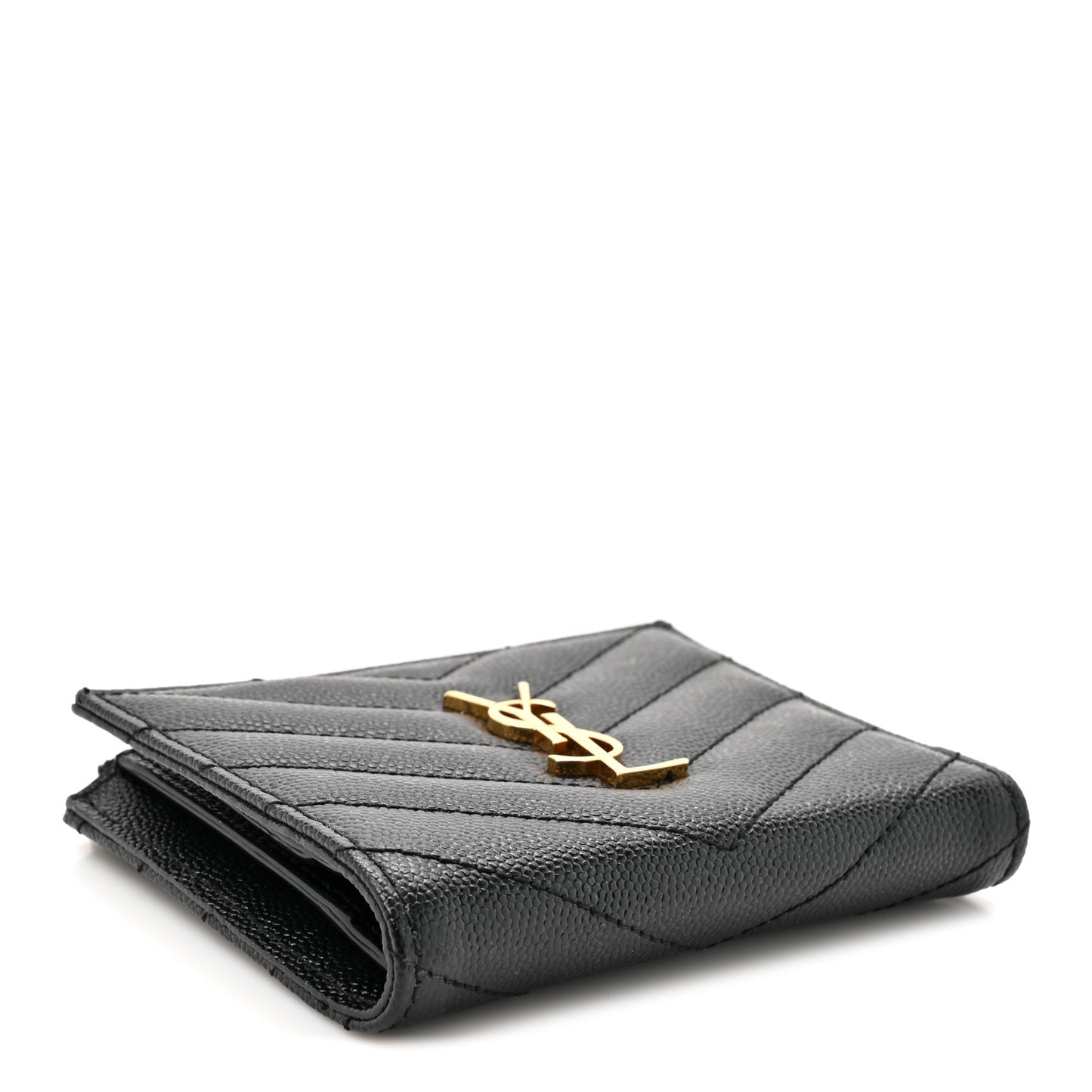 Grain De Poudre Matelasse Chevron Monogram Zipped Card Case Black