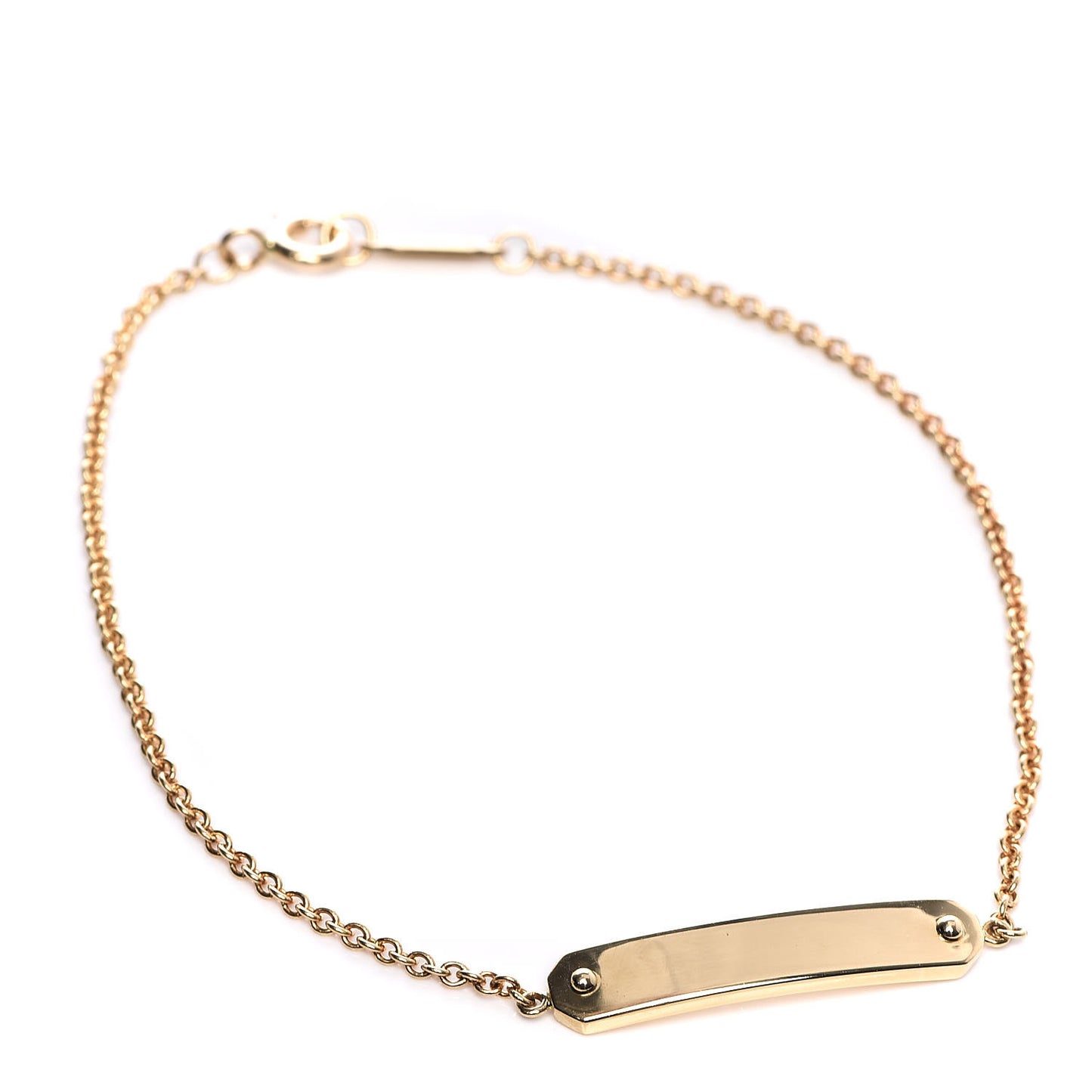 18K Yellow Gold Small Tag Chain Bracelet