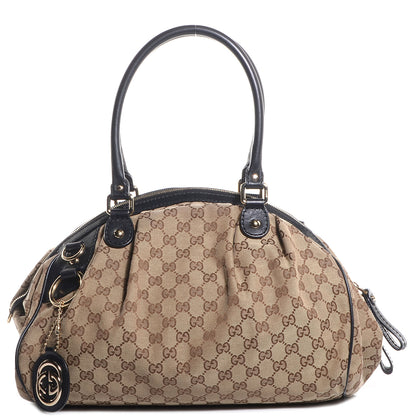 Gucci Monogram Medium Sukey Boston Bag Black 1 of 7