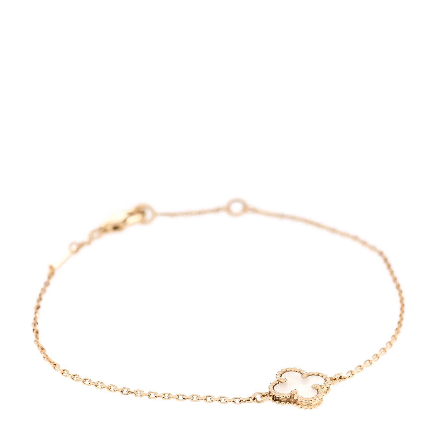 Van Cleef & Arpels 18K Yellow Gold Mother of Pearl Sweet Alhambra Bracelet 1 of 4