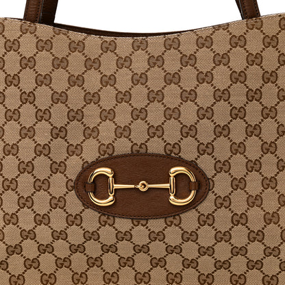 Gucci Monogram Horsebit 1955 Tote Bag Beige Brown Sugar 7 of 10