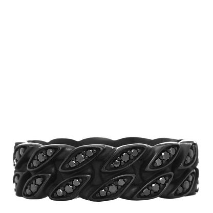 David Yurman Titanium Black Diamond 8mm Curb Chain Ring 68 12.25 1 of 4