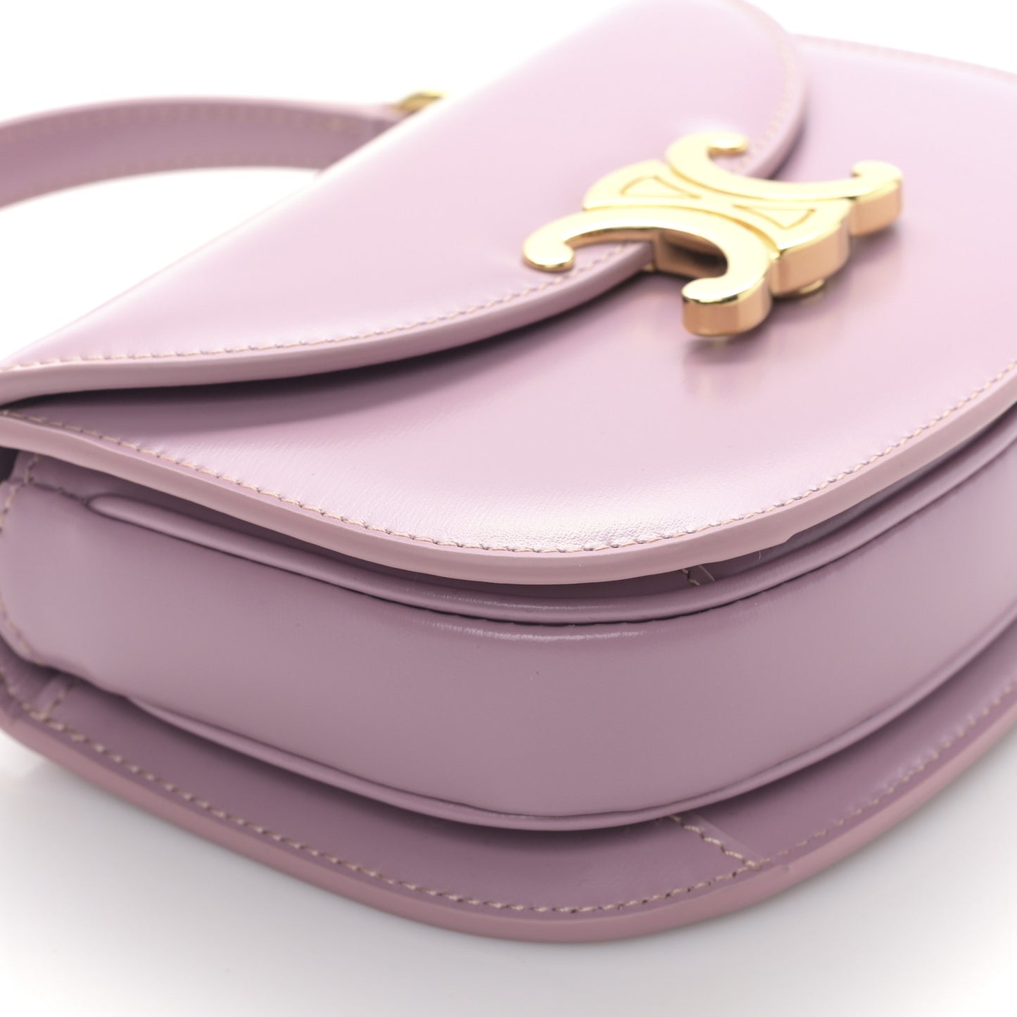 Shiny Calfskin Triomphe Mini Besace Clea Petal