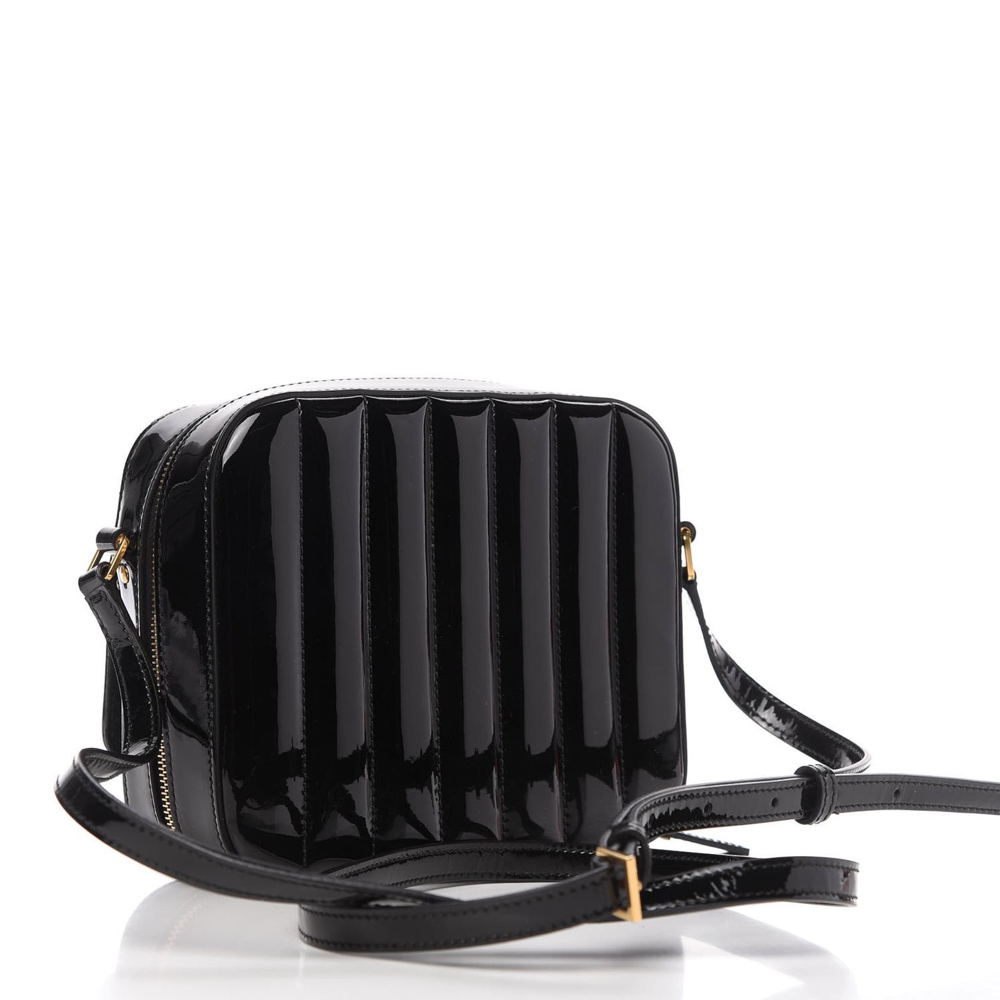 Patent Matelasse Monogram Vicky Camera Bag Black