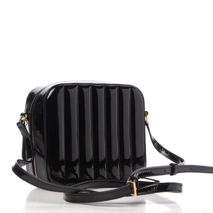 Saint Laurent Patent Matelasse Monogram Vicky Camera Bag Black 3 of 9