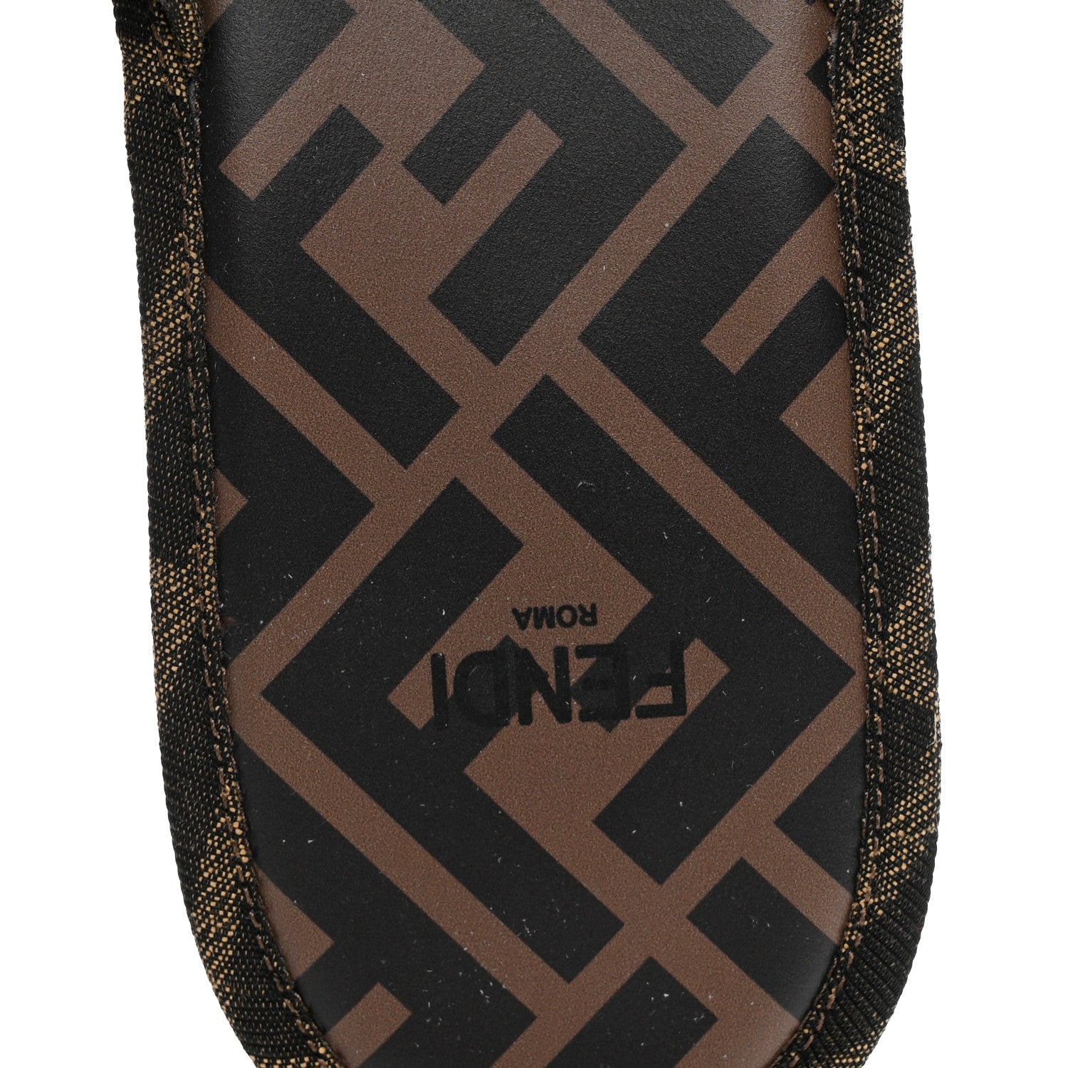 Fendi Jacquard FF Promenade Platform Slide Sandals 39 Tobacco Moro 8 of 8