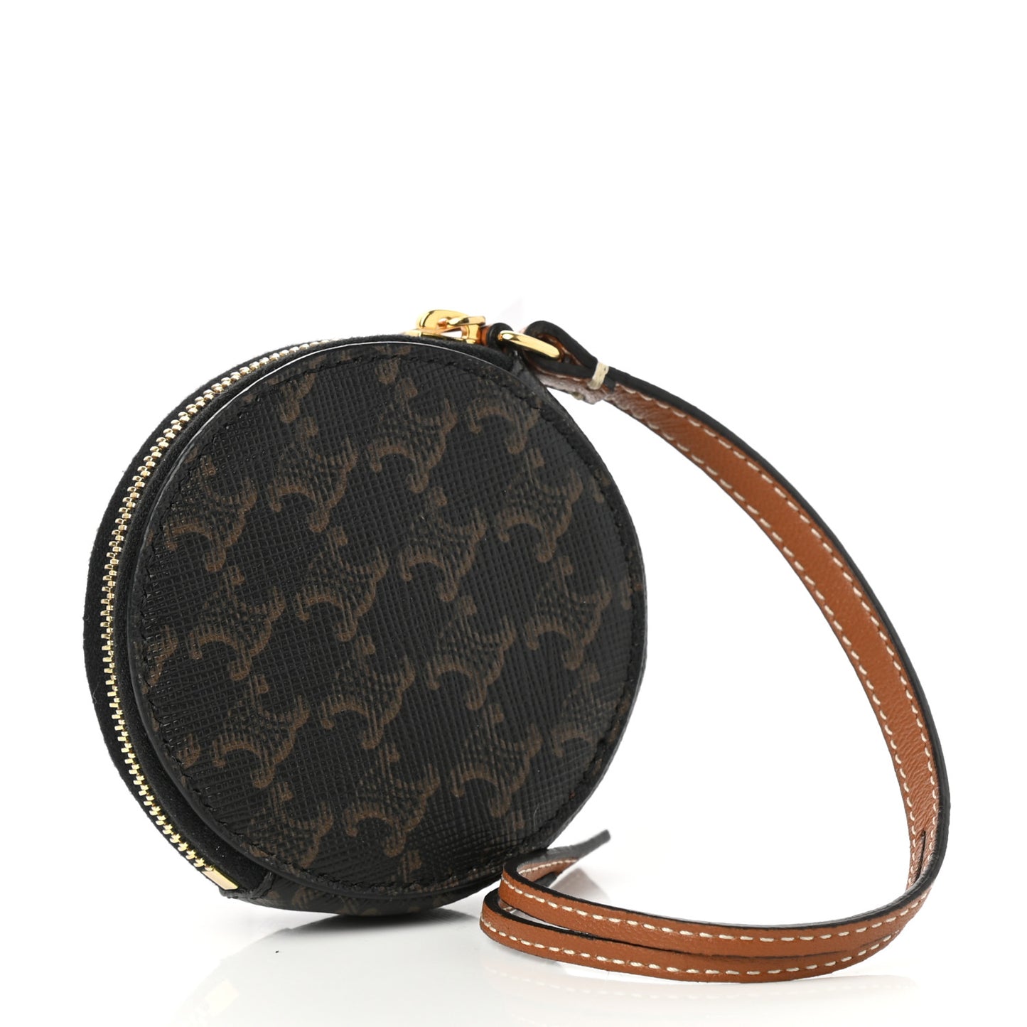 Triomphe Canvas Round Zip Coin Purse