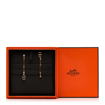 Hermes 18K Rose Gold Diamond Chaos Earrings 4 of 4