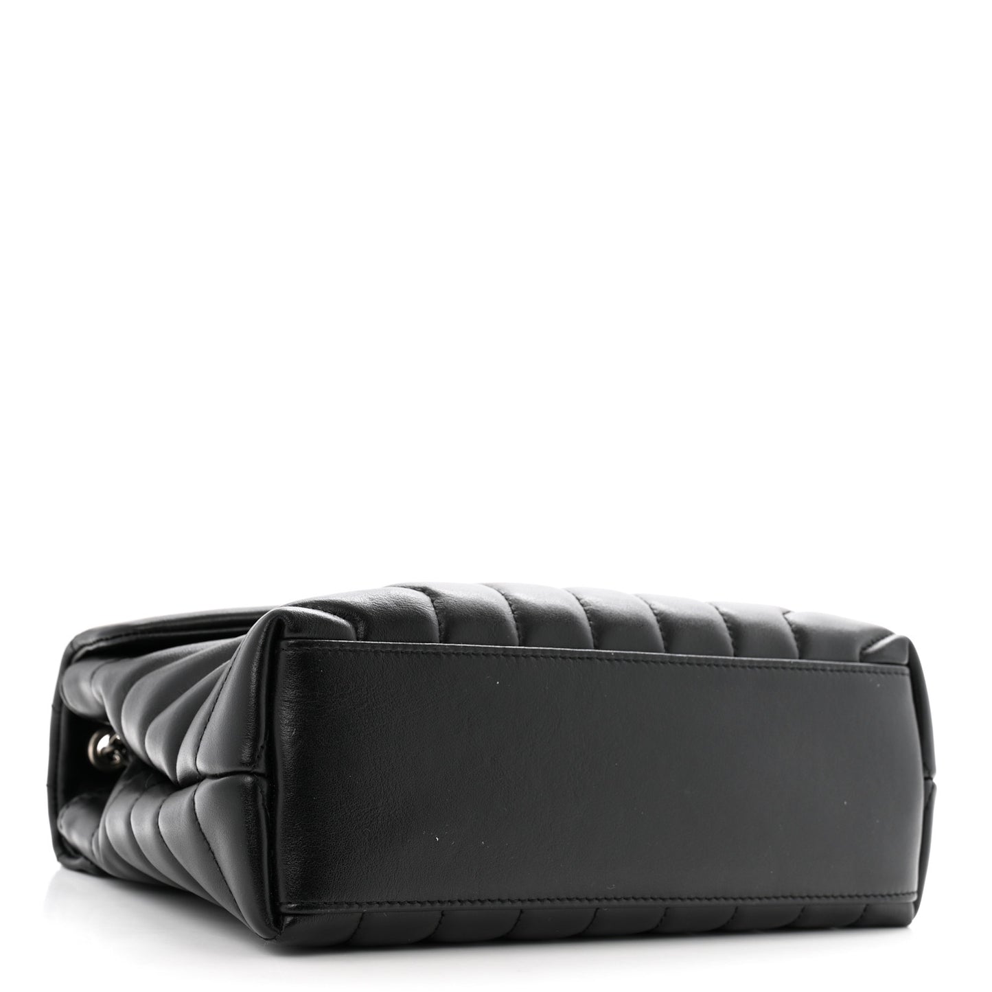 Calfskin Y Quilted Monogram Small Charm Loulou Chain Satchel Black