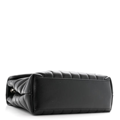 Saint Laurent Calfskin Y Quilted Monogram Small Charm Loulou Chain Satchel Black 4 of 15