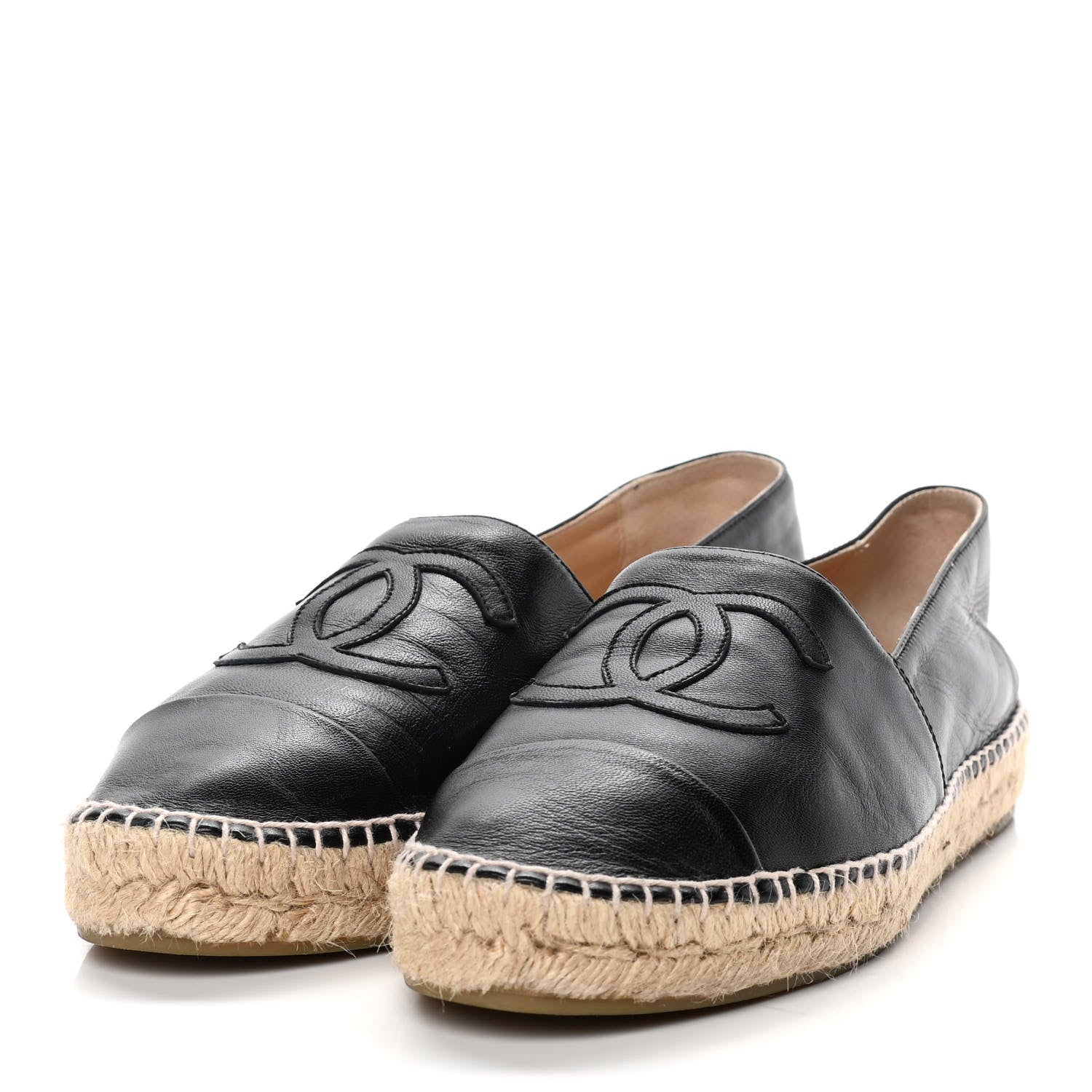 Chanel Lambskin CC Espadrilles 40 Black 3 of 10