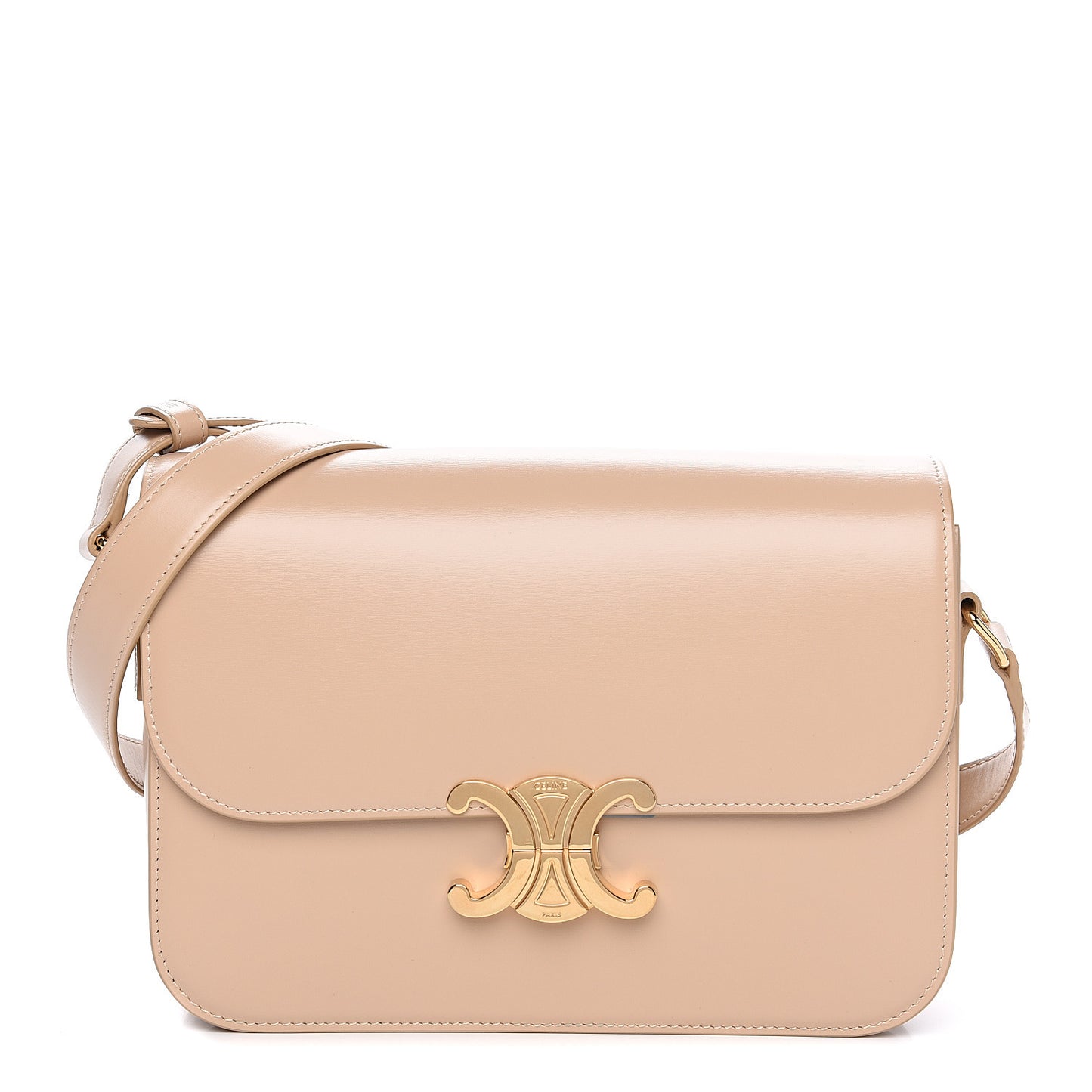Shiny Calfskin Medium Triomphe Nude