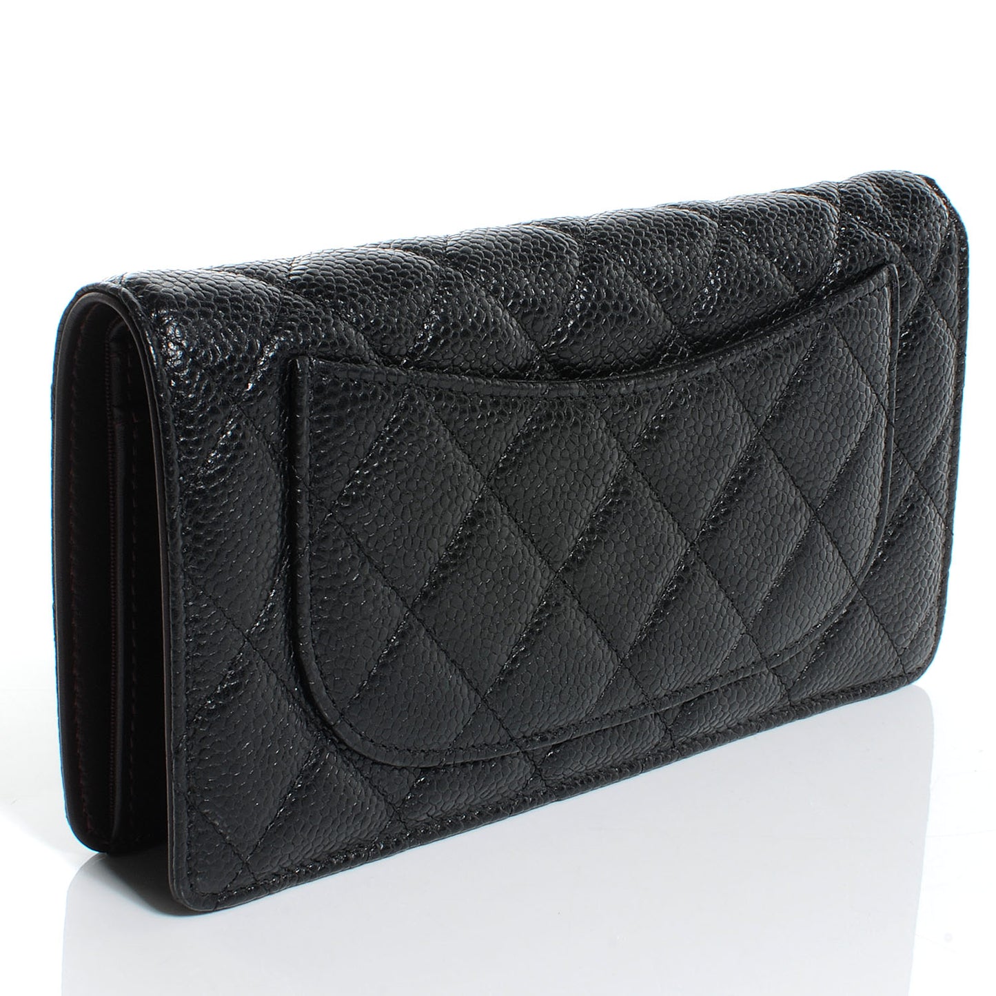 Caviar Quilted Yen Wallet Black