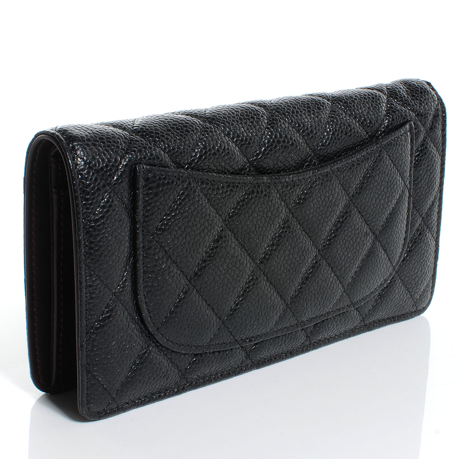 Chanel Caviar Quilted Yen Wallet Black 3 of 7