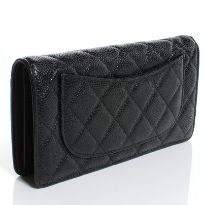 Chanel Caviar Quilted Yen Wallet Black 3 of 7