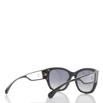 Chanel Acetate 18K White Gold Polarized Butterfly Sunglasses 5429 Black 4 of 8