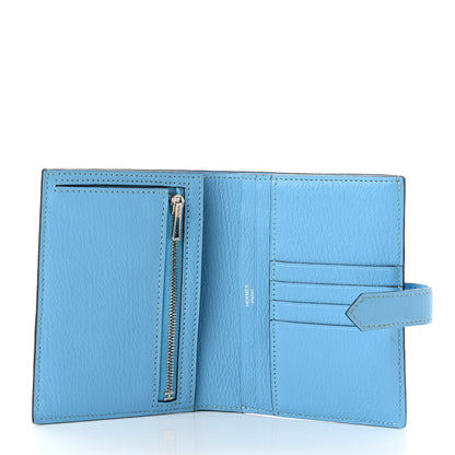 Hermes Chevre Mysore Bearn Compact Wallet Celeste 5 of 8