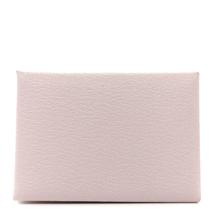 Hermes Chevre Mysore Calvi Duo Card Case Mauve Pale 1 of 8