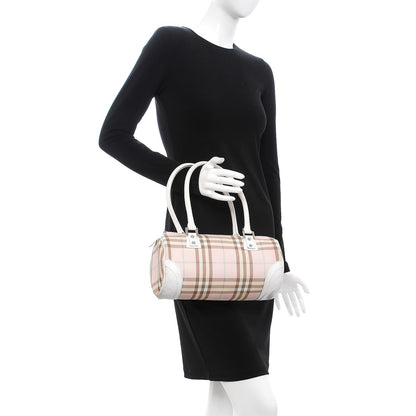 Burberry Candy Check Barrel Satchel Pink White 2 of 14