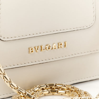 Bulgari Calfskin Small Serpenti Forever Snake Strap Crossbody Bag White Agate 8 of 11