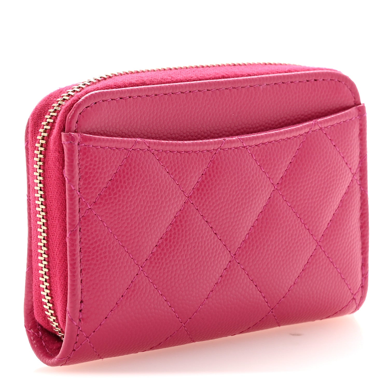 Chanel Caviar Quilted Zip Coin Purse Fuchsia 3 of 7