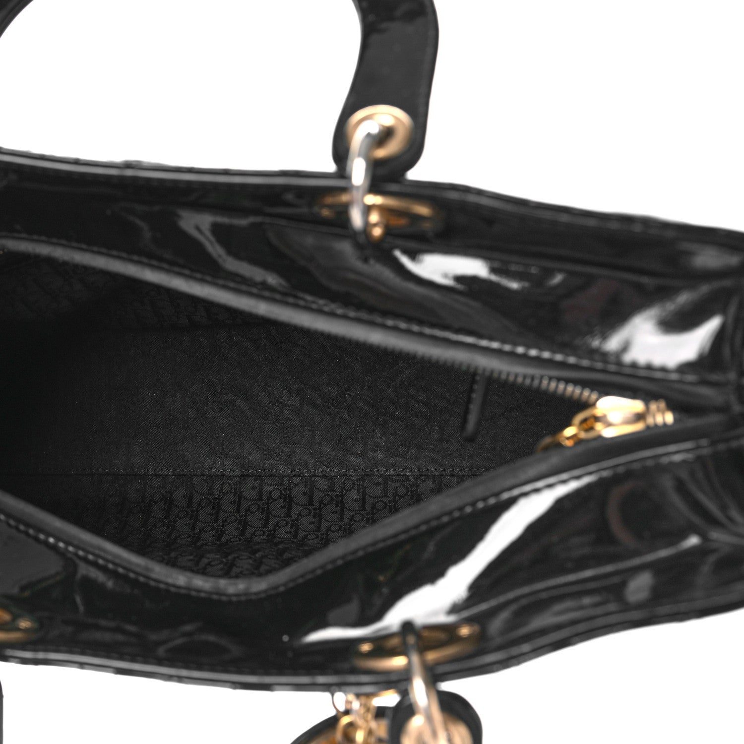 Christian Dior Patent Cannage Large Lady Dior Black 5 of 11