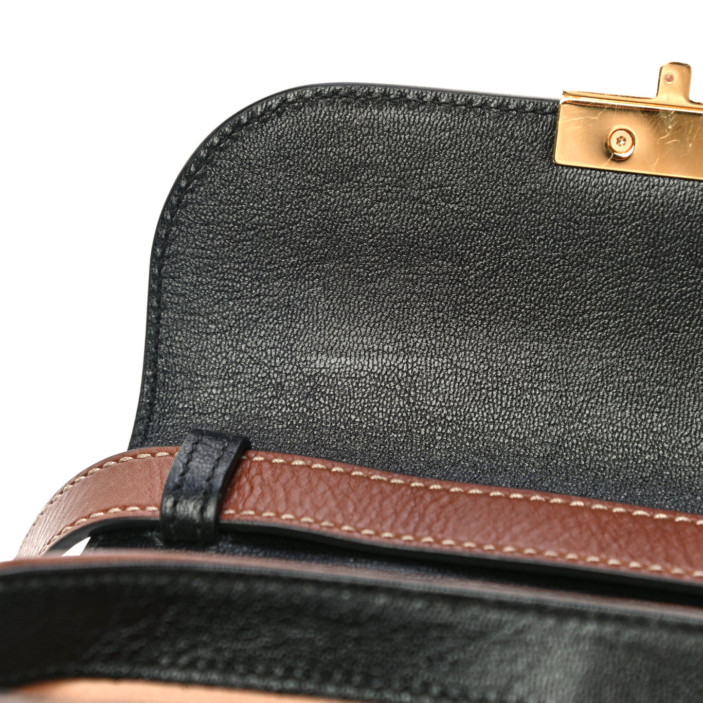 GG Supreme Monogram New Sakai Lux Calfskin Mini Padlock Flap Pocket Shoulder Bag Beige Ebony Black Cuir