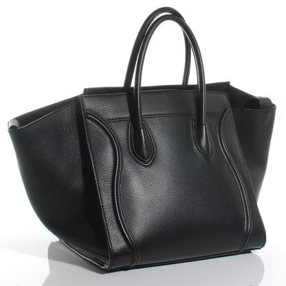 Celine Drummed Leather Large Phantom Luggage Black 3 of 9