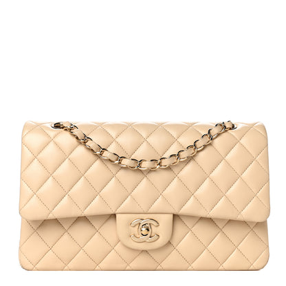 Chanel Lambskin Quilted Medium Double Flap Beige 1 of 14