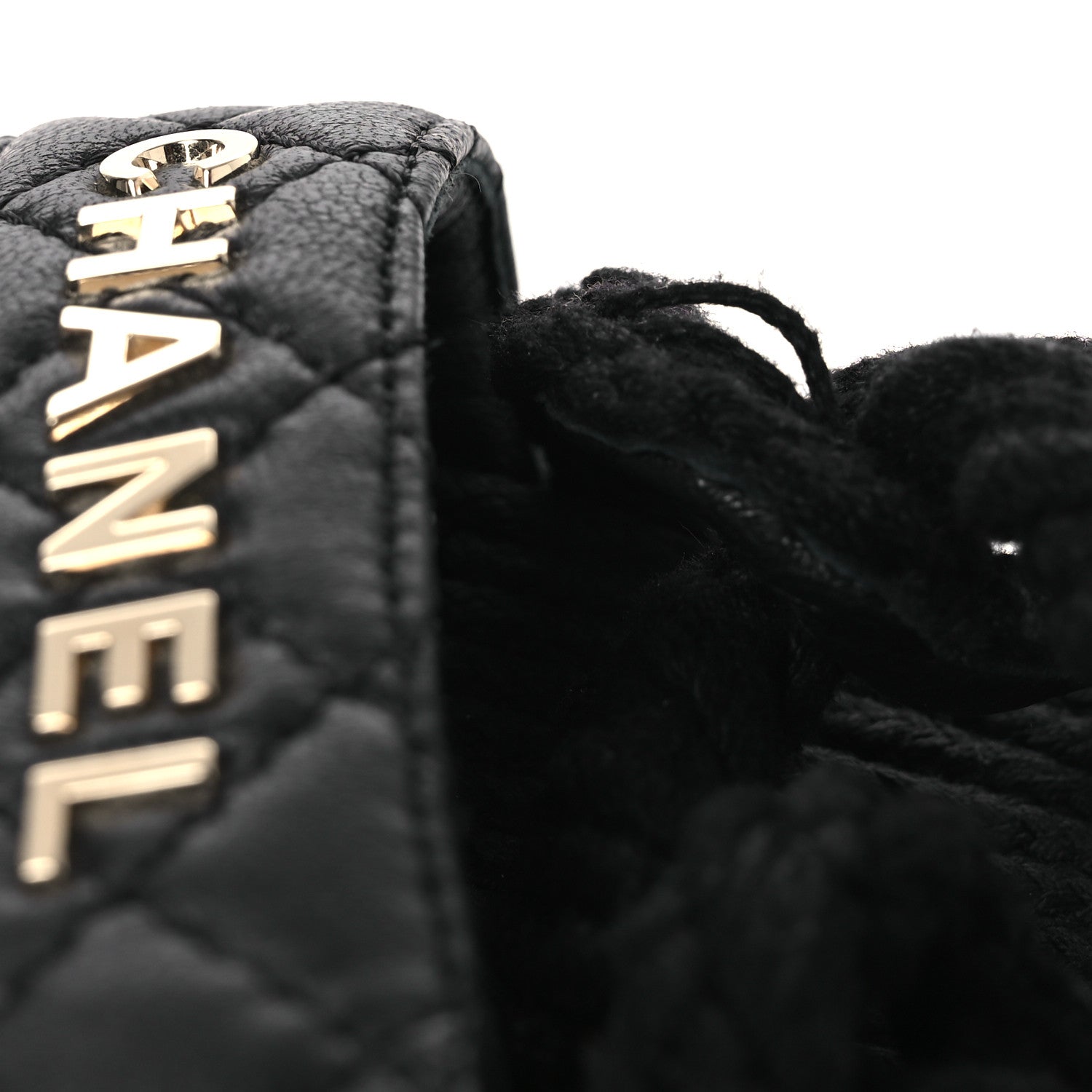 Chanel Cord Lambskin Quilted Logo Sandals 39 Black 11 of 12
