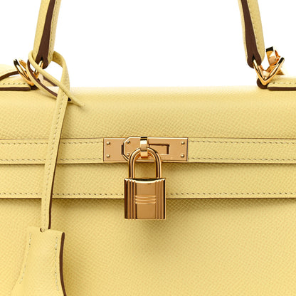 Hermes Epsom Kelly Sellier 25 Jaune Poussin 10 of 11