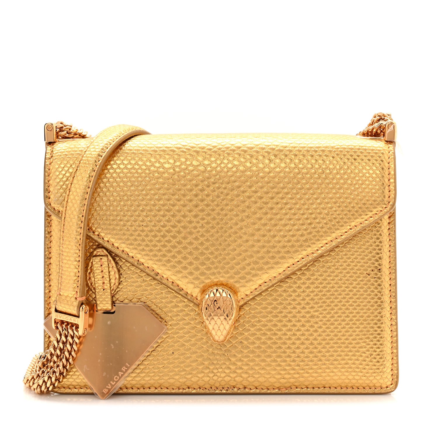 Metallic Karung Forever Serpenti Bag Gold