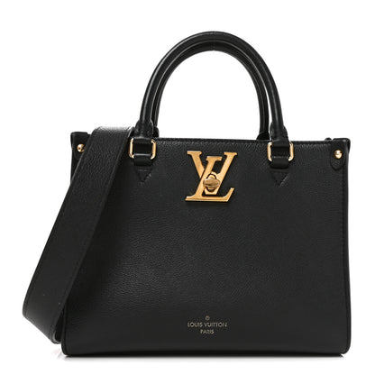 Louis Vuitton Calfskin Lock & Go Tote Black 1 of 11