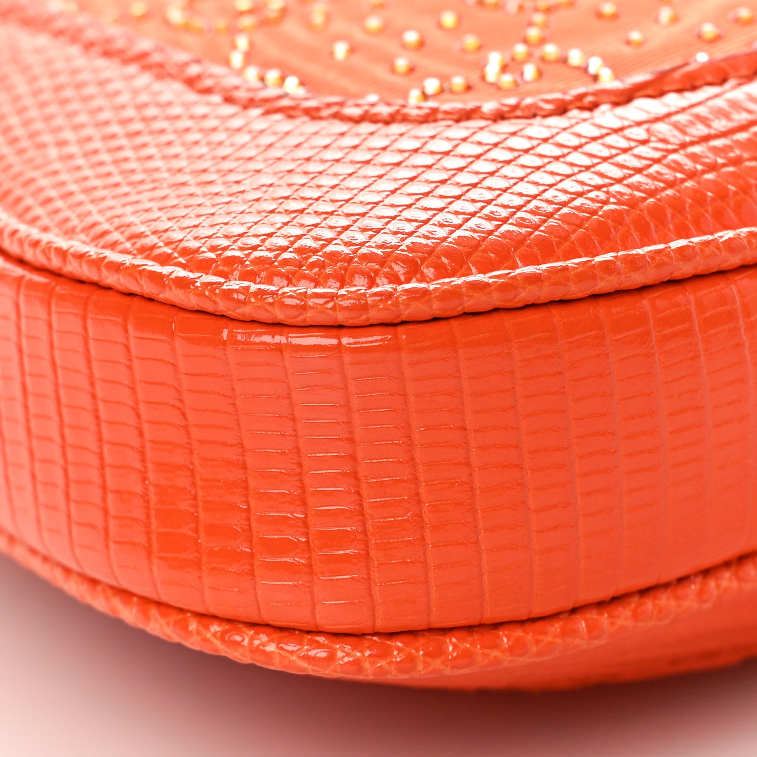 Gucci Canvas Lizard Crystal GG Monogram Mini Jackie 1961 Orange 8 of 9