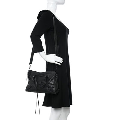 Balenciaga Chevre Black Metallic Edge Hardware S City Black 2 of 9