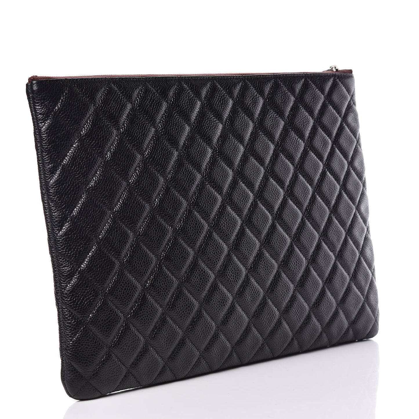 Caviar Quilted Large Cosmetic Case Black