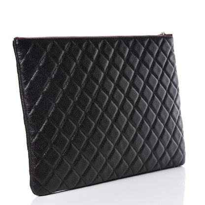 Chanel Caviar Quilted Large Cosmetic Case Black 4 of 10