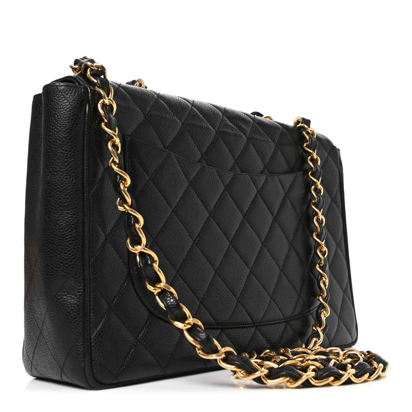 Caviar Quilted XL Jumbo Single Flap Black