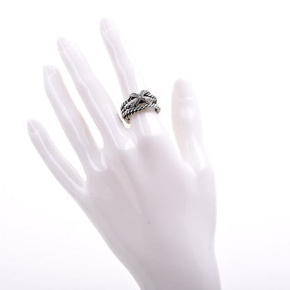 David Yurman Sterling Silver Diamond 10mm X Crossover Ring 51 5.75 2 of 5