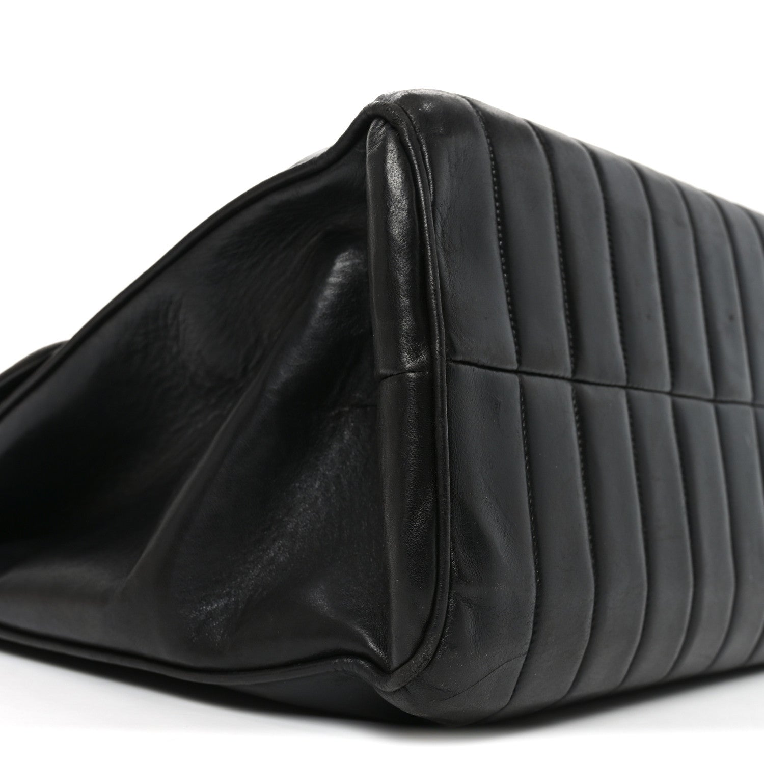 Chanel Lambskin Vertical Quilted XL Jumbo Single Flap Black 9 of 10