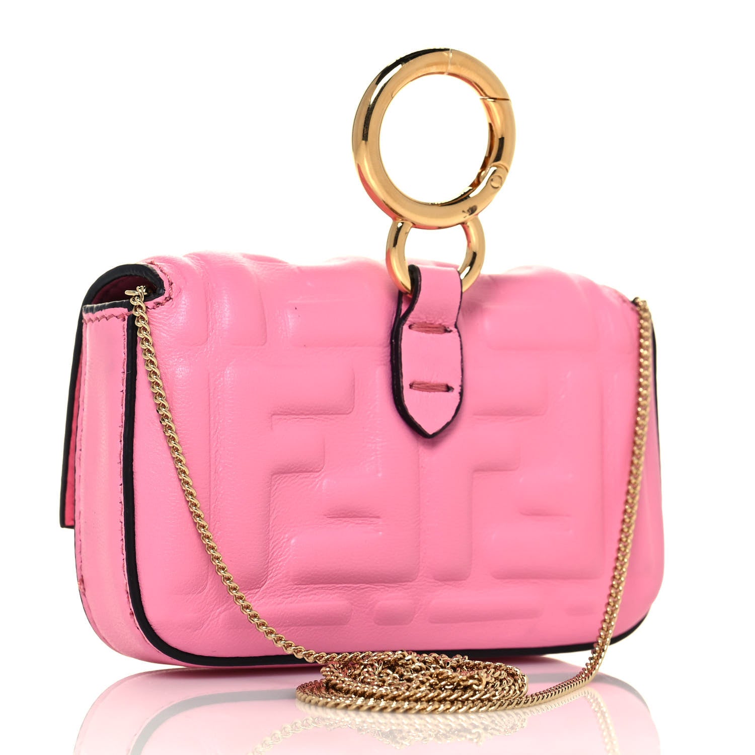 Fendi Nappa Matisse FF Embossed Nano Baguette Charm Lollypop 3 of 11